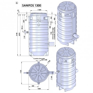 SFA Sanibroyeur Sanifos 1300 station de relevage à enterrer