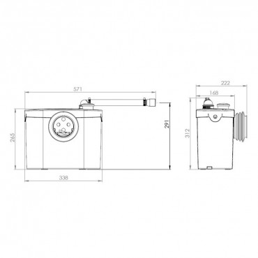 SFA sanibroyeur X2 up dimensions