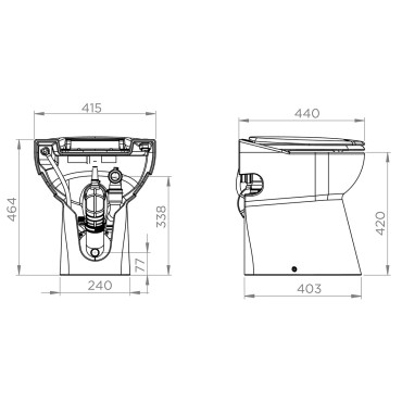 SFA sanicompact C43 toilet dimensions