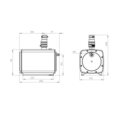 SFA sanifloor+ 1 pompe de douche dimensions pompe